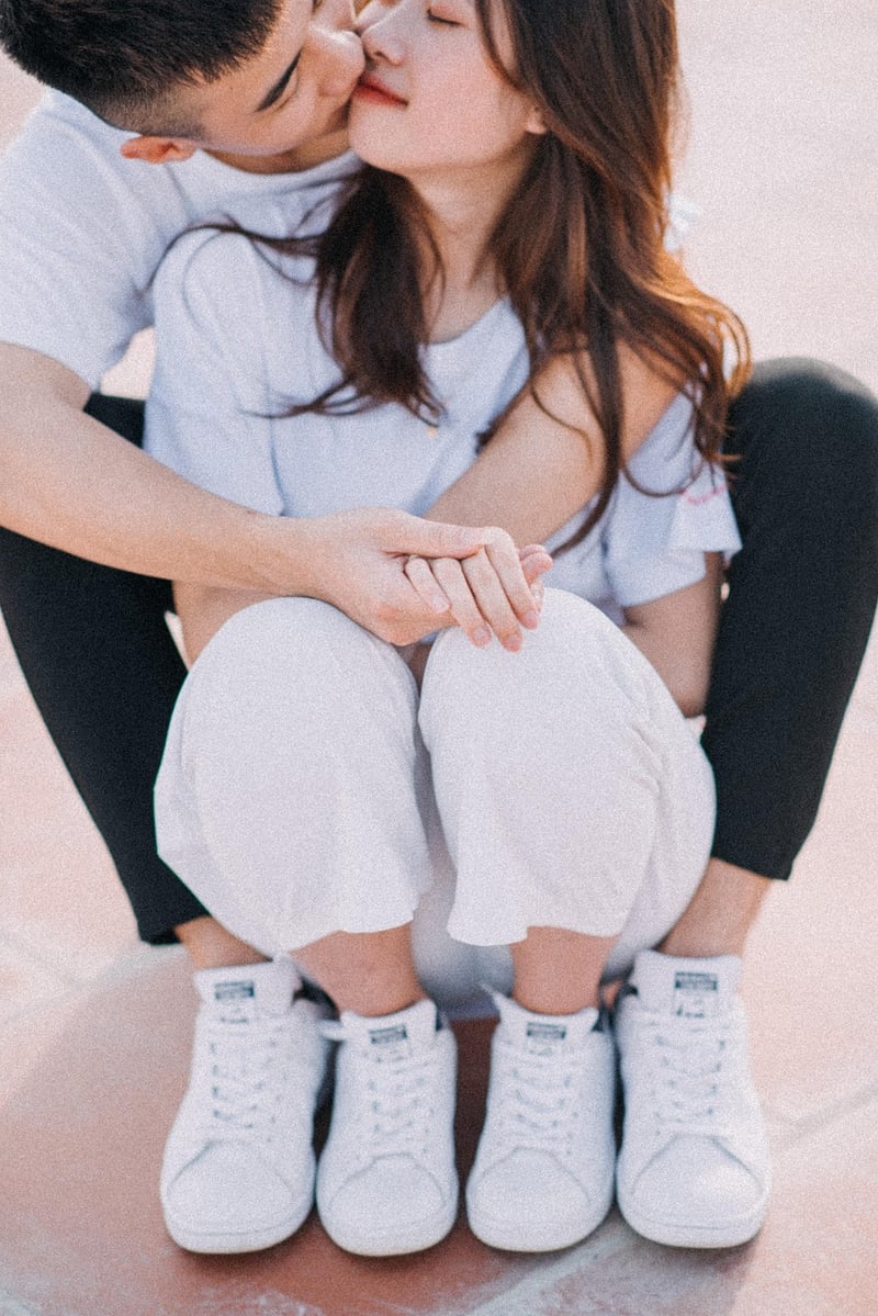Romantic couple at sunset